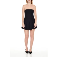 Pleated Strapless Bow Mini Dress