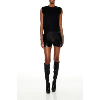 Faux Leather High-Rise Shorts