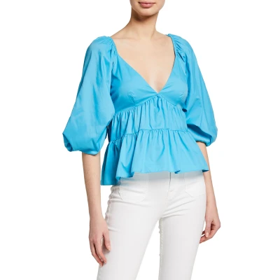 Lucy Blouson-Sleeve Tiered Top