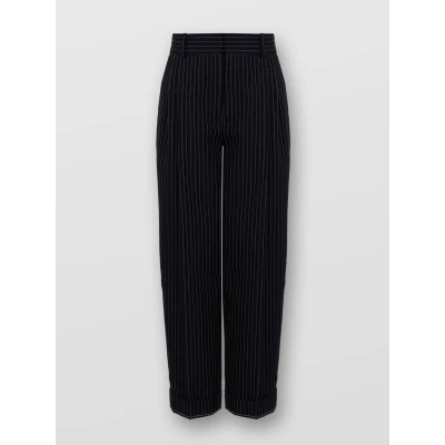 Carrot Pants For Women In Summer Pinstripe Wool