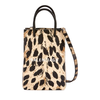 Leopard Shop Phone Holder Crossbody Bag