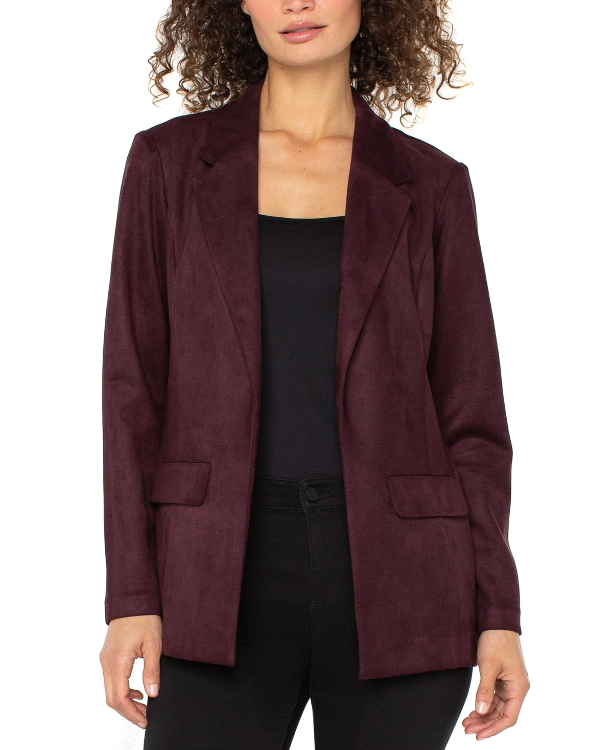 Liverpool Los Angeles Women's Notch Collar Boyfriend Blazer - Dark Oxblood