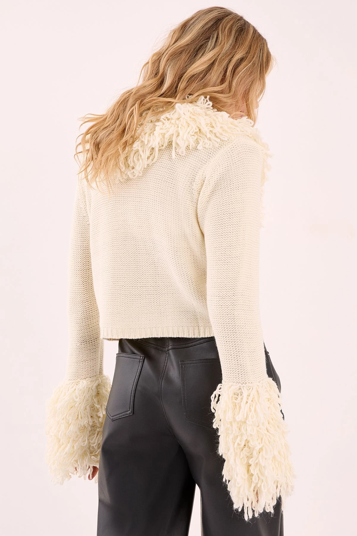 Loopy Trim Collared Cardigan