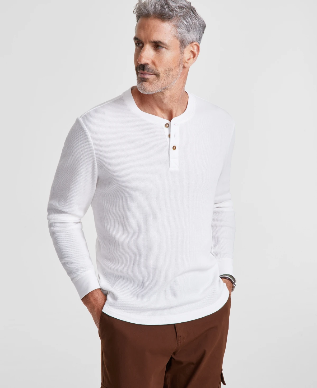 Club Room Men's Thermal Long-Sleeve Henley