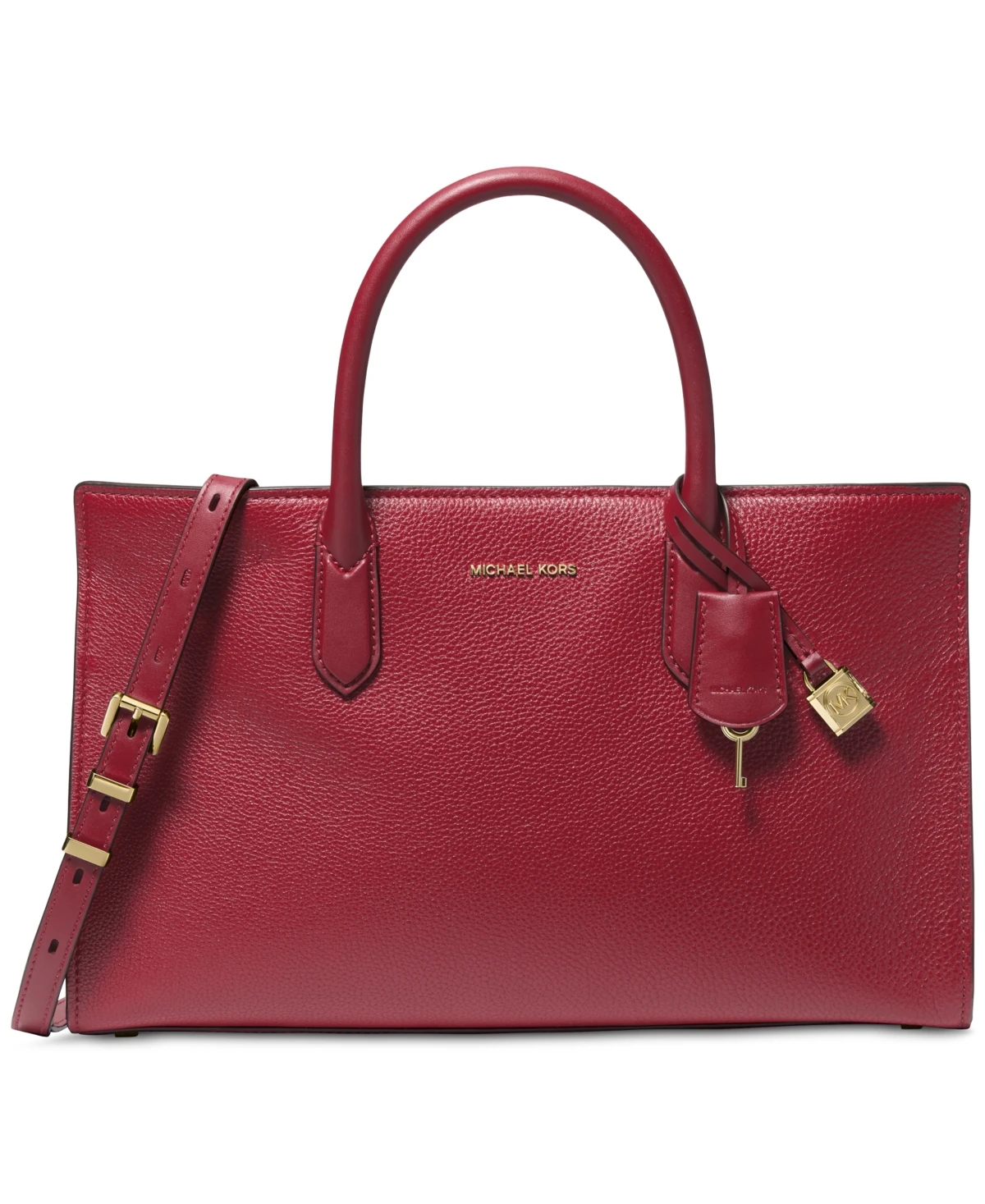 Michael Michael Kors Scarlett Medium East West Leather Satchel - Deep Red