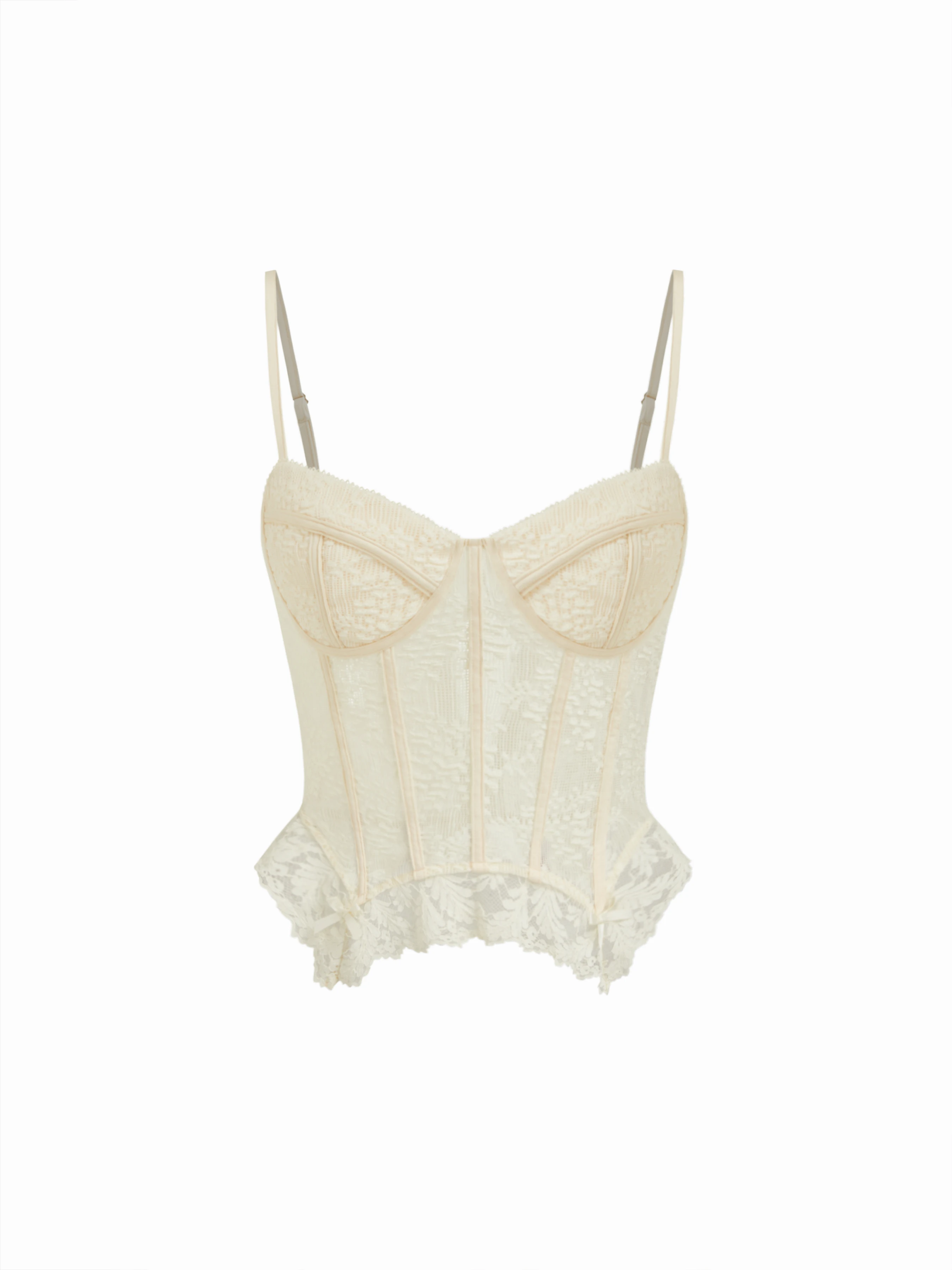 Lace Lace Floral Bowknot Corset Bralette For Bedroom