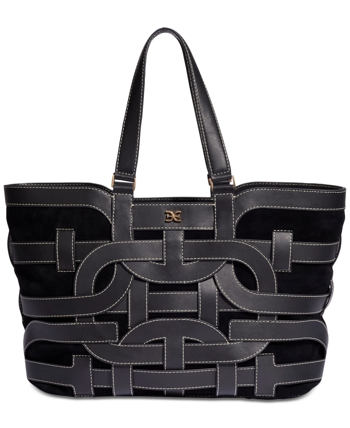 Sam Edelman Bay Large Leather Shopper Tote - Black