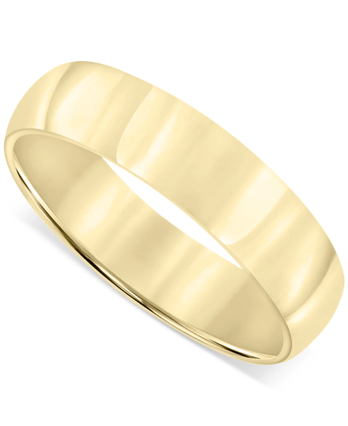 Men's Polished Wedding Band in 18k Gold-Plated Sterling Silver (Also in Sterling Silver) - 18K Gold Over Sterling Silver