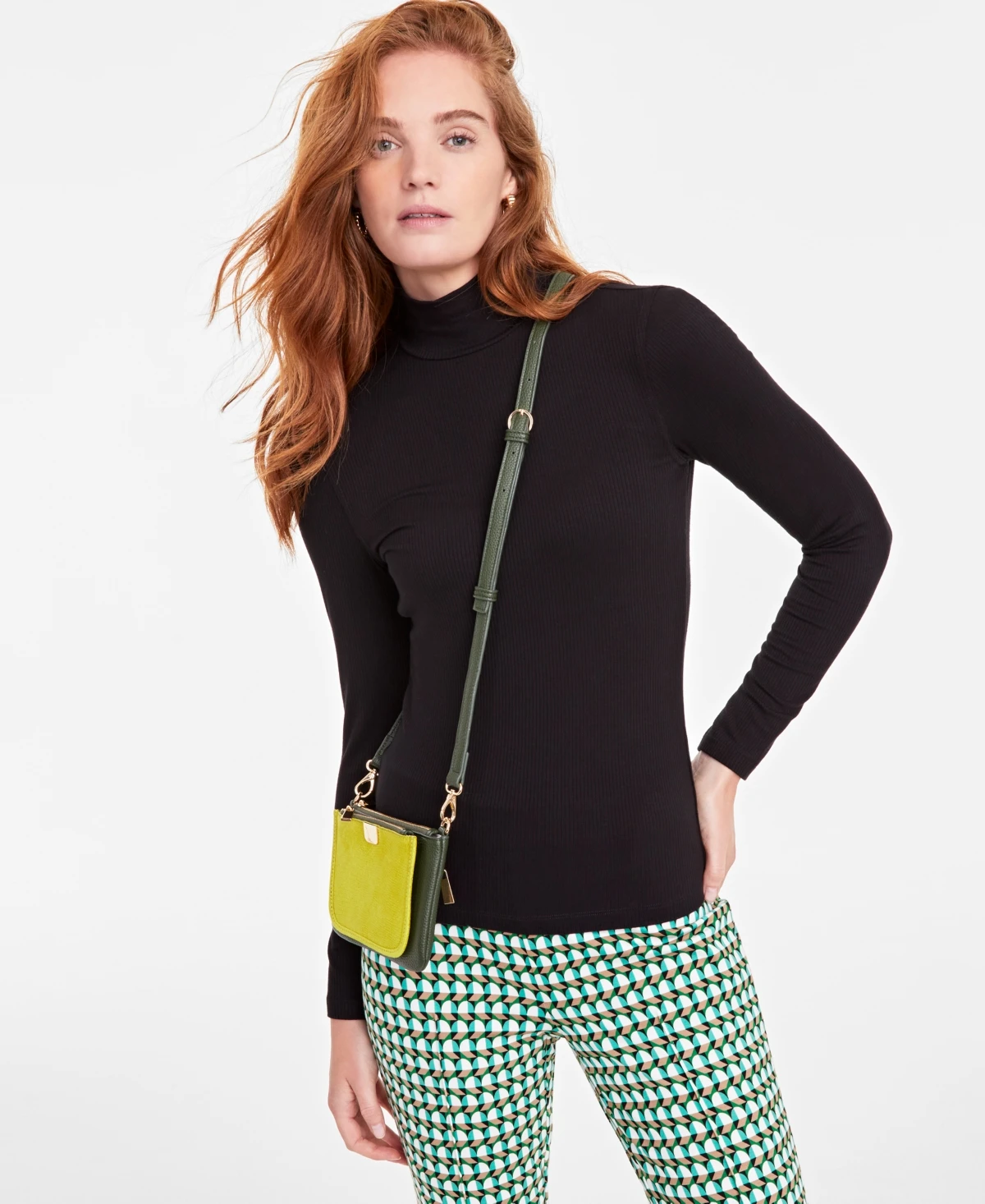 On 34th Women's Ribbed Mock Neck Long-Sleeve Top