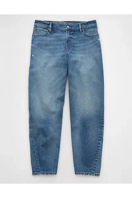AE Strigid Low-Rise Baggy Barrel Jean Women's Medium Wash