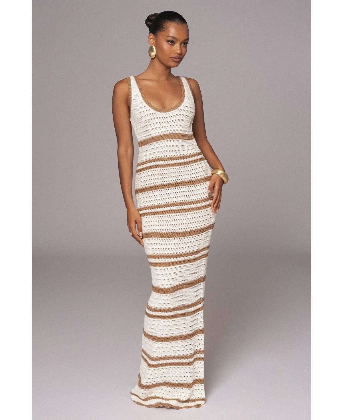 Jluxlabel Women's Destiny Knit Maxi Dress - Ivory/beige by jluxlabel