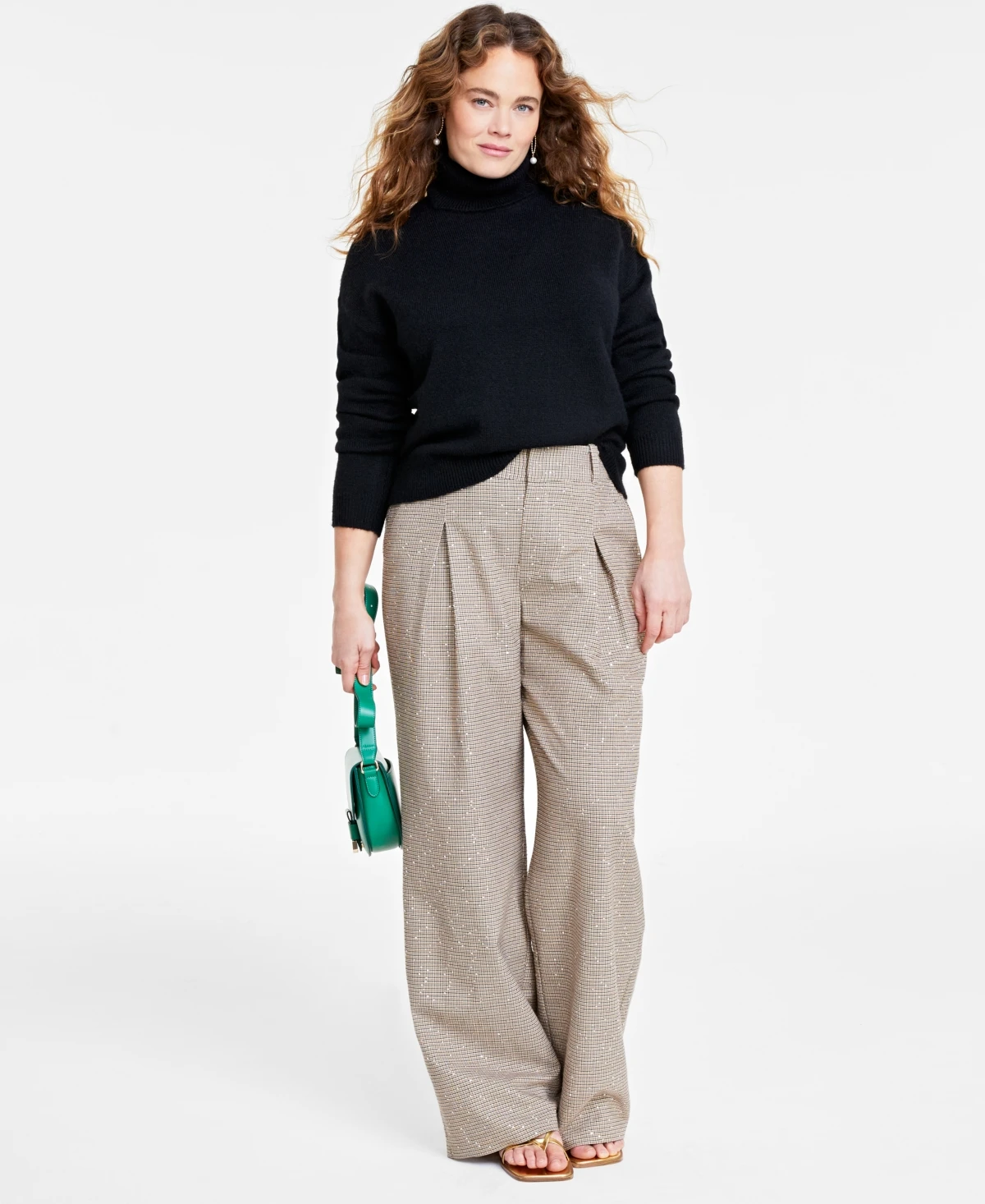 On 34th Womens Turtleneck Sweater, Created for Macys - Deep Black