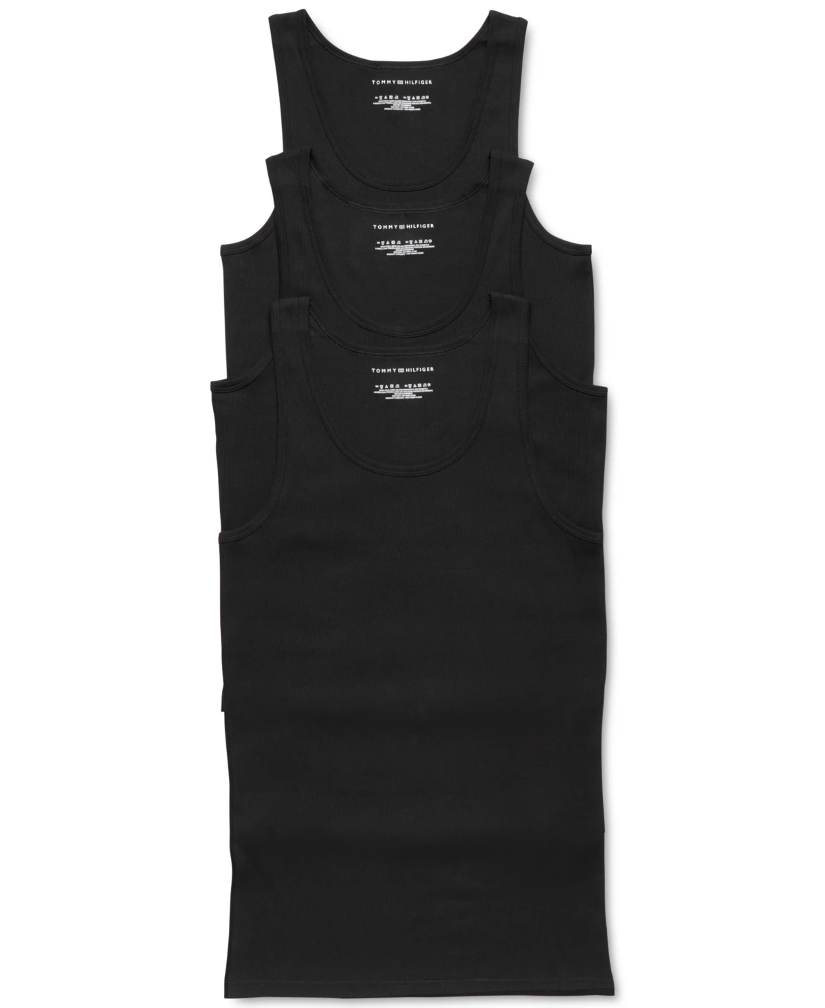 Tommy Hilfiger Men's 3-Pack Cotton Classics Tank Tops - Black