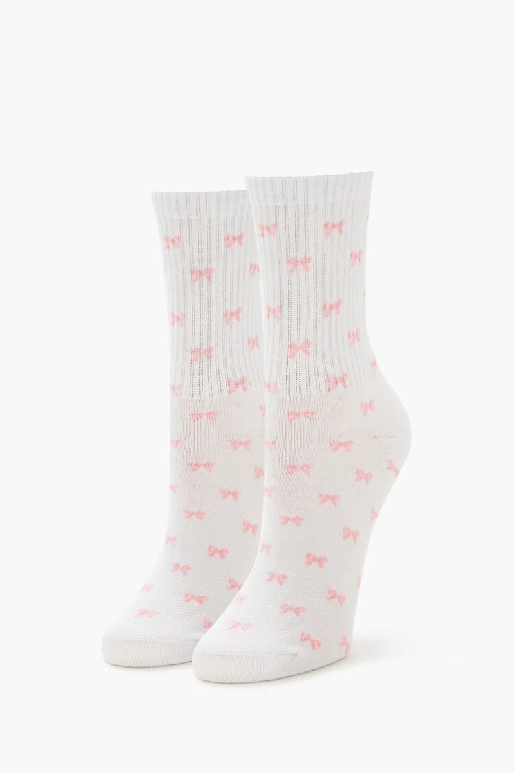 Bow Print Crew Socks