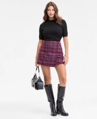 Women's Plaid Wrap Mini Skirt