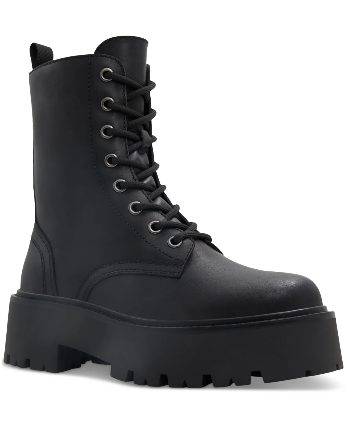 Aldo Women's Moimas Platform Lace-Up Lug-Sole Combat Boots - Black