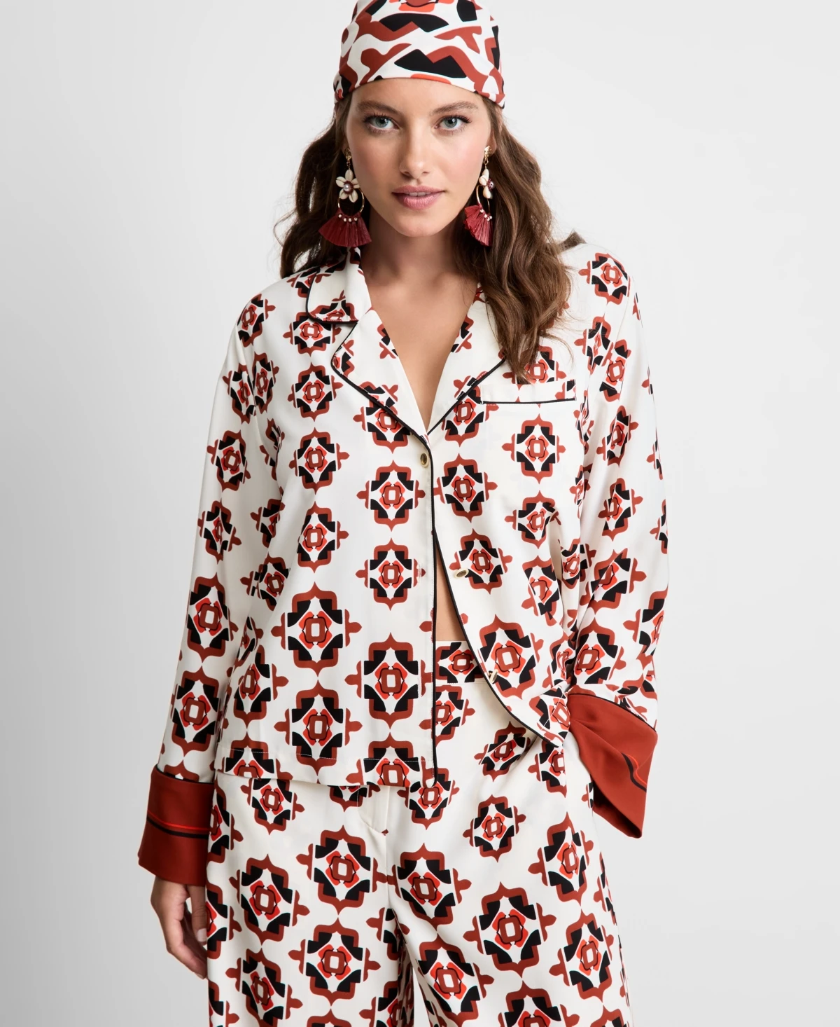 On 34th Women's Medallion-Print Shirt