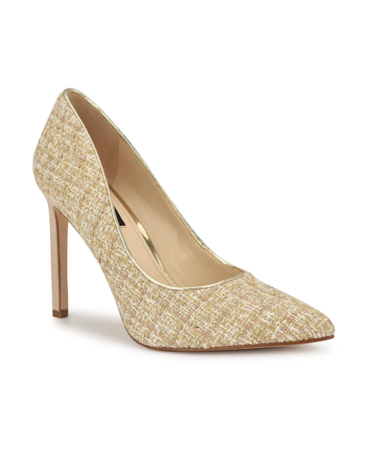 Nine West Women's Tatiana Pointy Toe High Stiletto Pumps - Natural Multi/Gold
