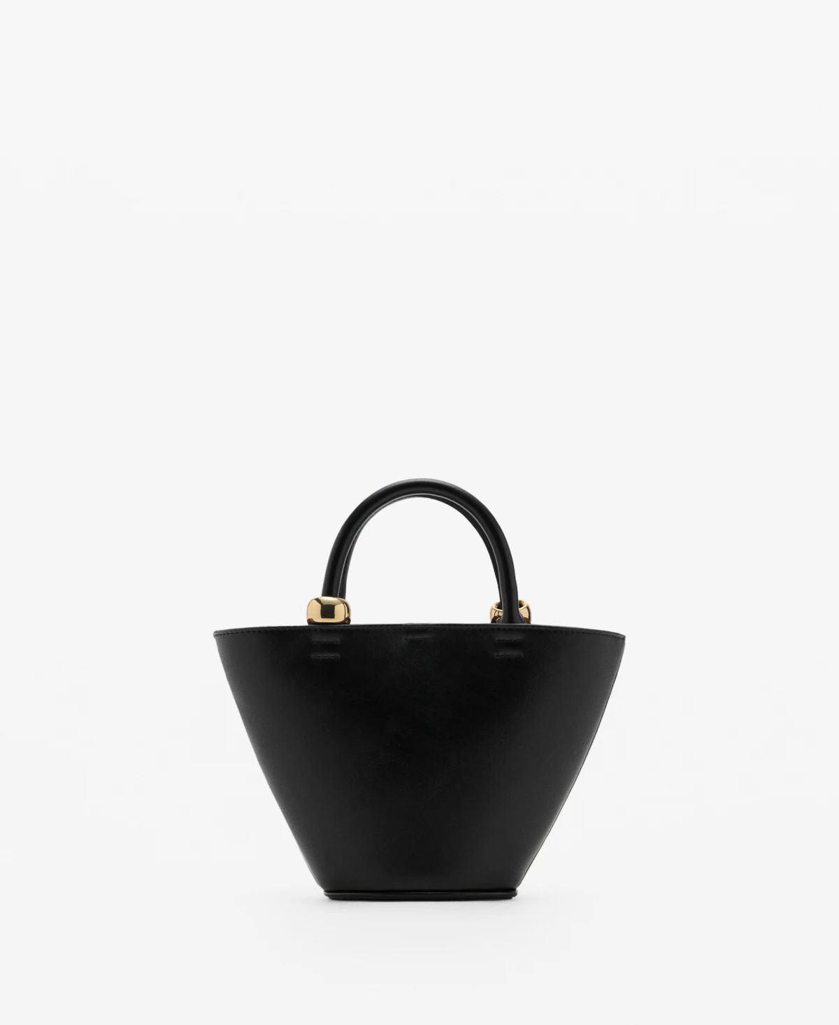 Mango Women's Metallic Detail Mini Shopper Bag - Black
