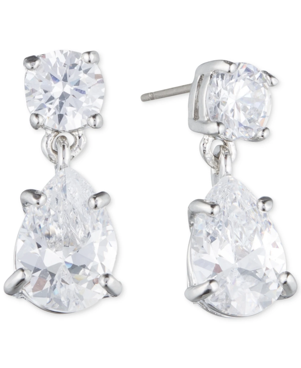 Givenchy Silver-Tone Crystal Pear-Shape Earrings - Silver