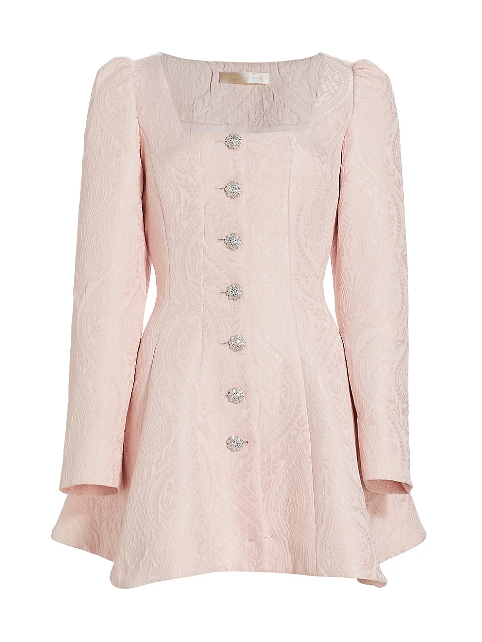 Womens Haveri Sqaure-Neck Jacquard Minidress - Champagne -