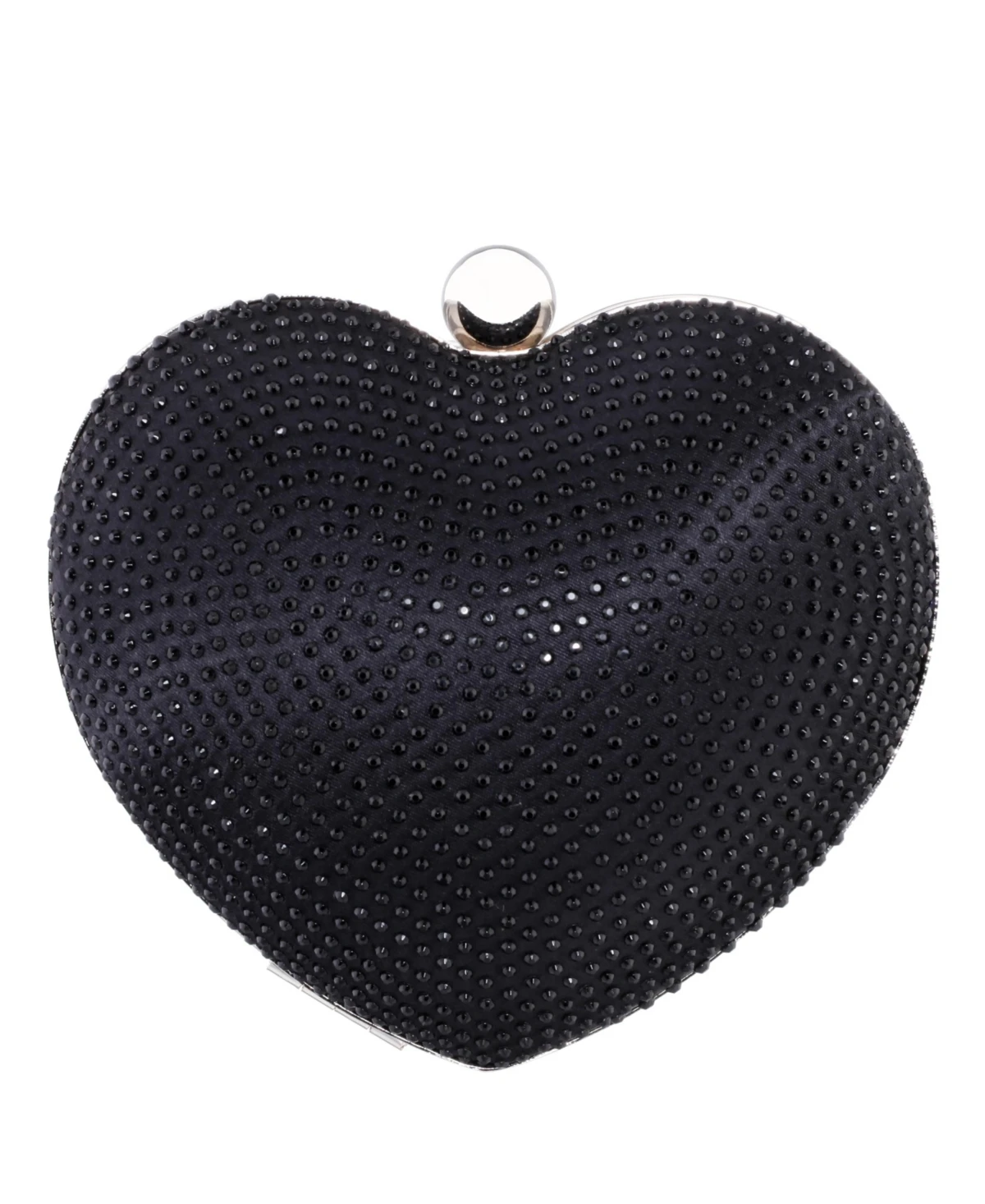 Nina Women's Crystal Heart Minaudiere Bag - Black