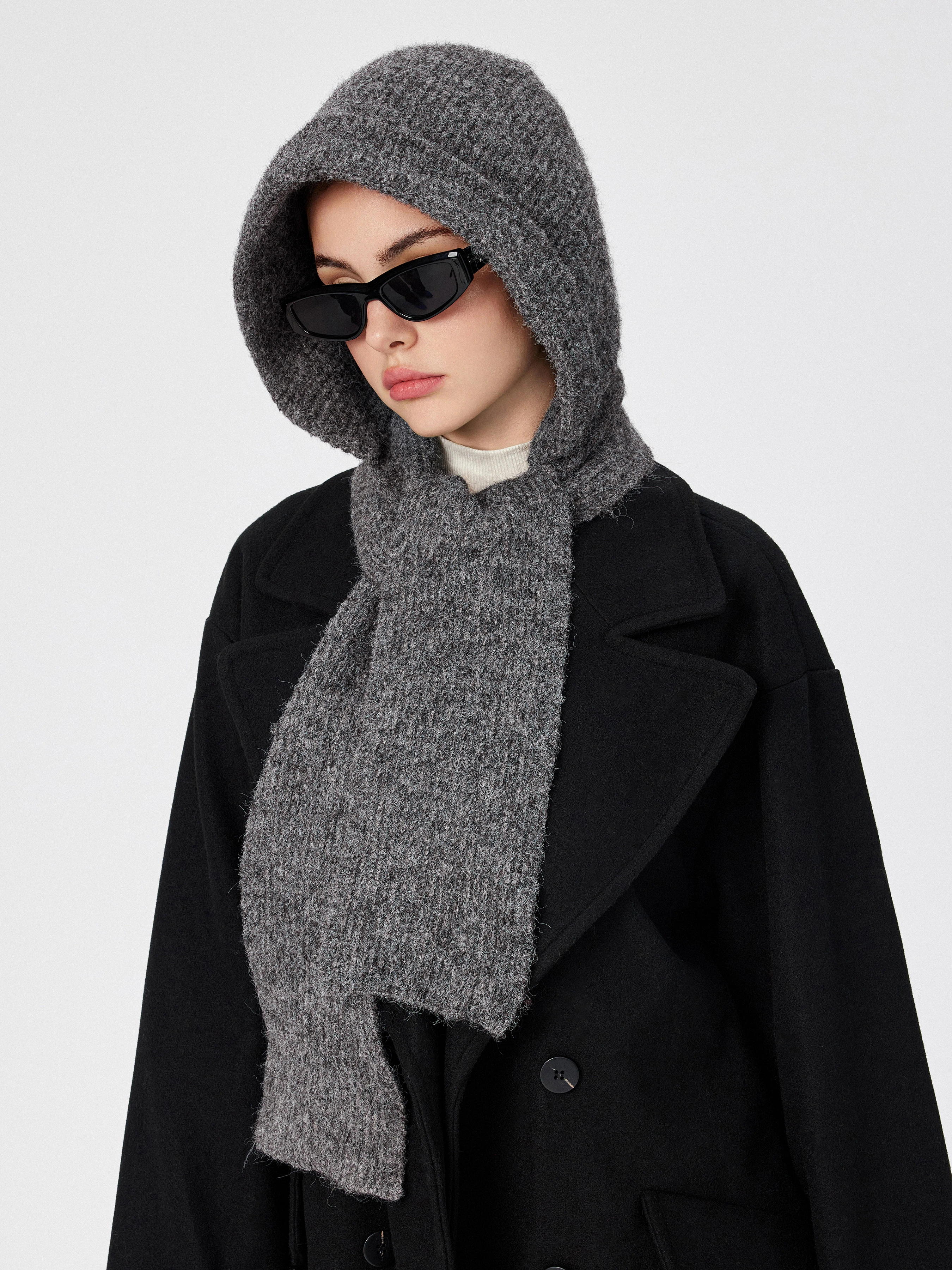 Wool WOOL BEANIE HAT WITH SCARF For Daily Casual