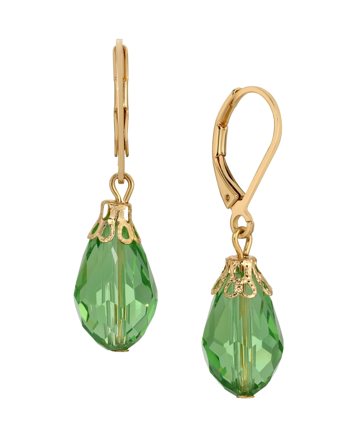 2028 Acrylic Bead Drop Earrings - Green