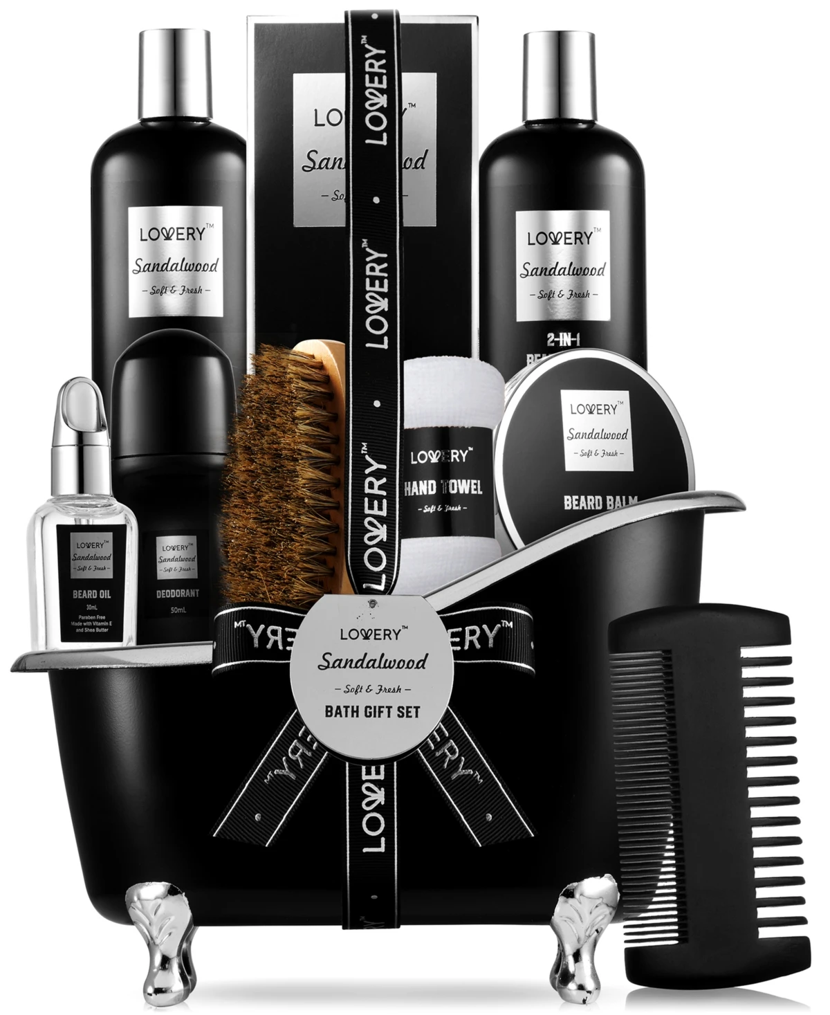 Lovery Men's 10-Pc. Sandalwood Self-Care Grooming Gift Set
