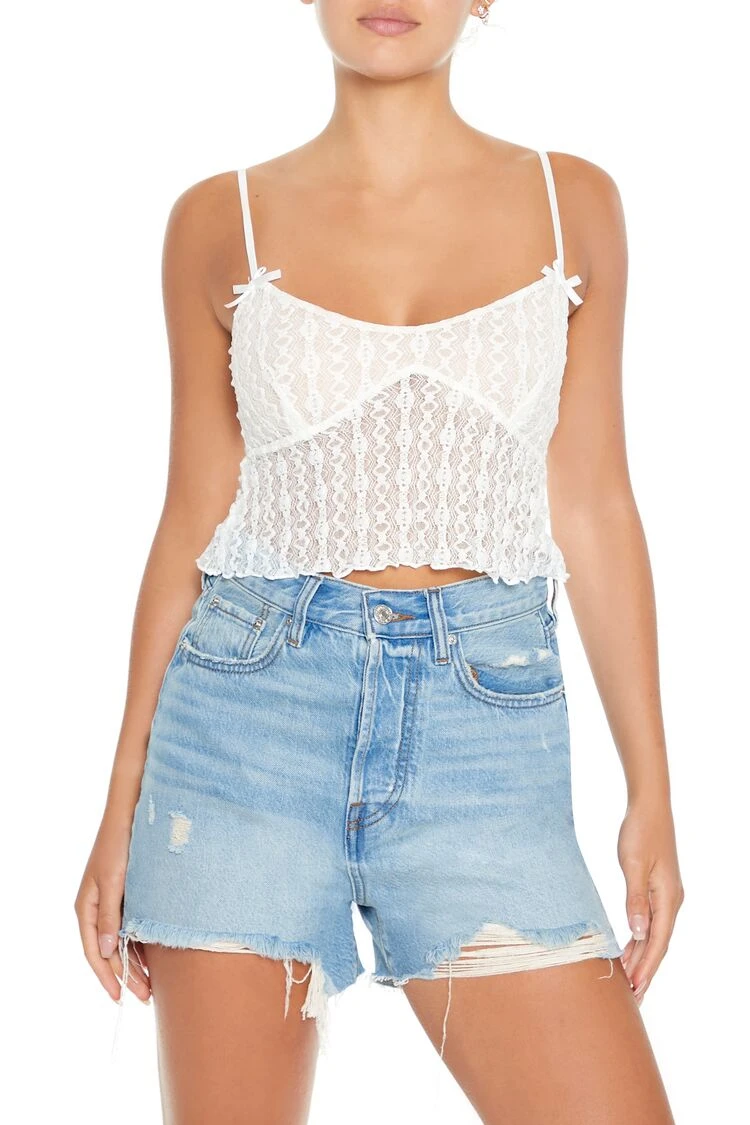 Sheer Lace Bow Cami