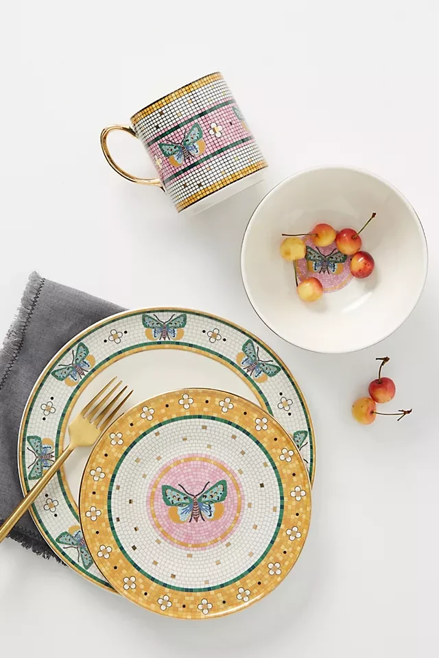 The Bistro Tile Stoneware Mug: Garden Edition