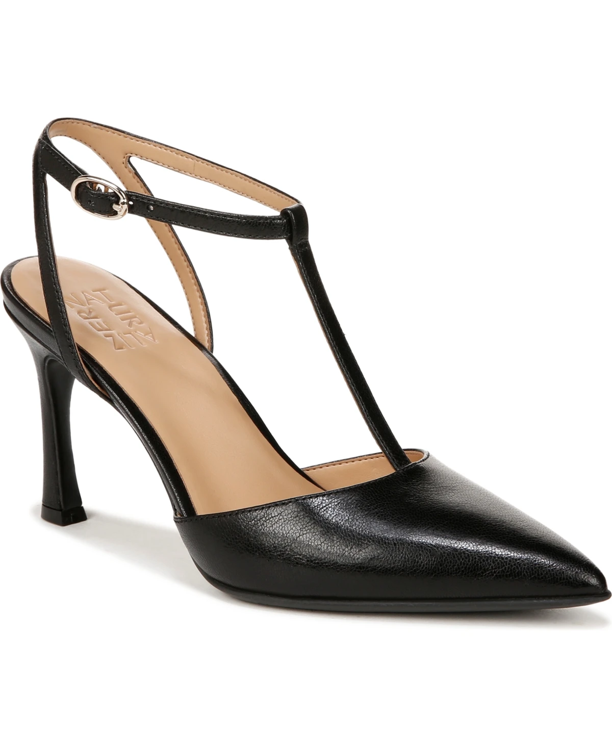 Naturalizer Astrid T-Strap Dress Pumps - Black Leather