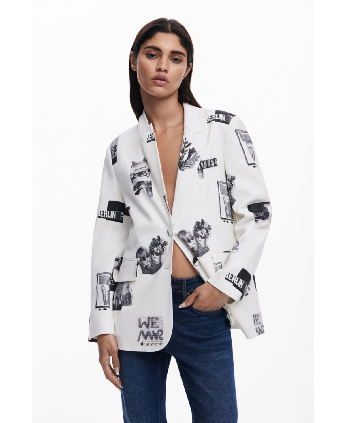 Desigual Women's Collage blazer - White