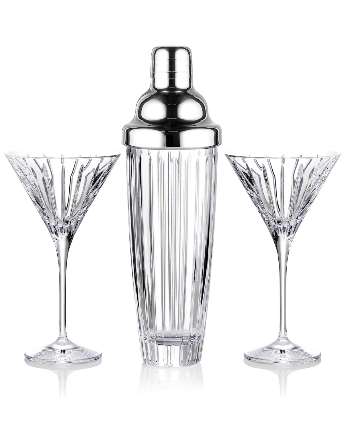 Marquis by Waterford Herald Cocktail Shaker and Martini Glasses, Set of 3 - Clear