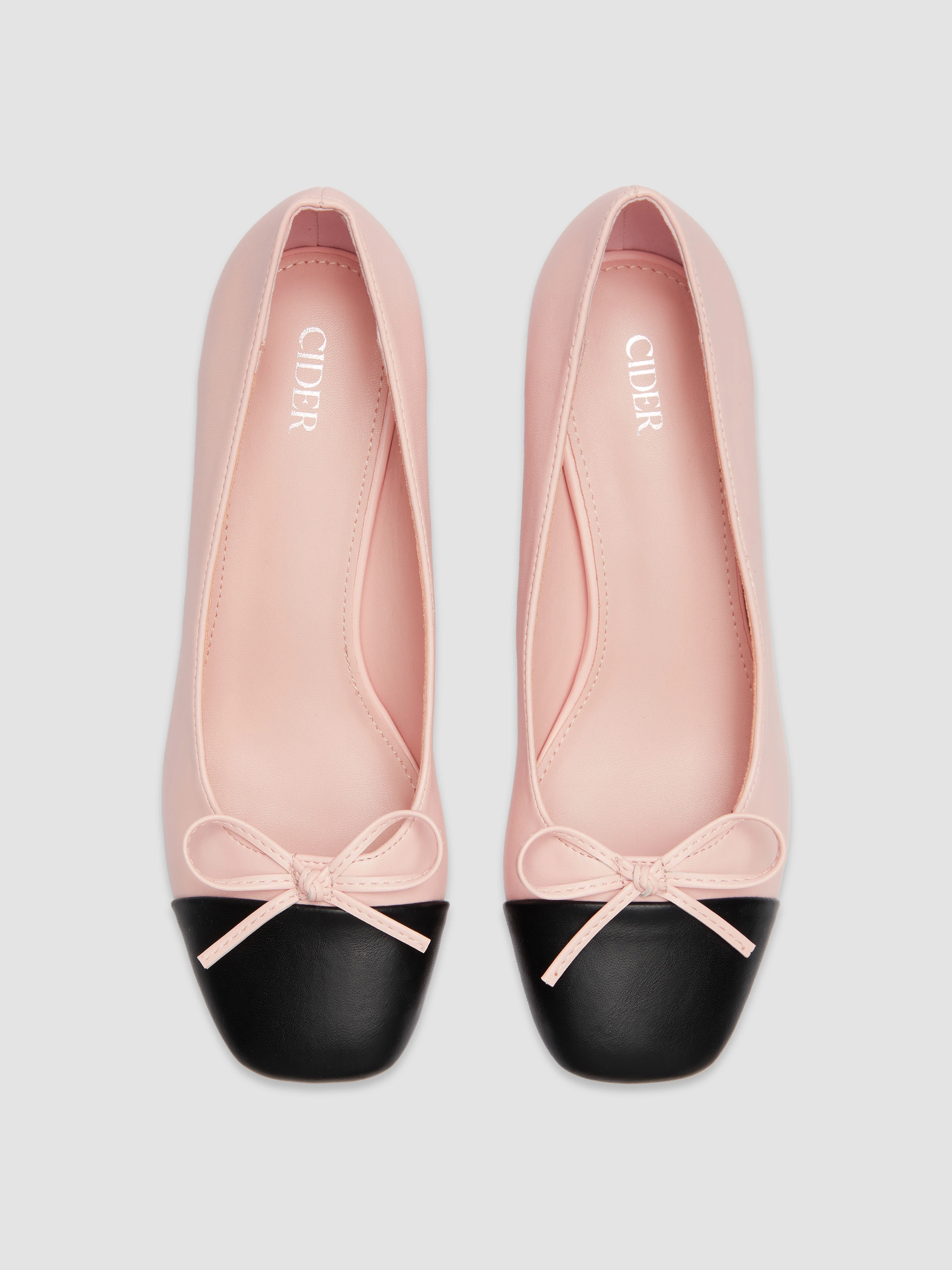 BOWKNOT TWO-TONE CHUNKY HEELED MARY JANE SHOES For Daily Casual