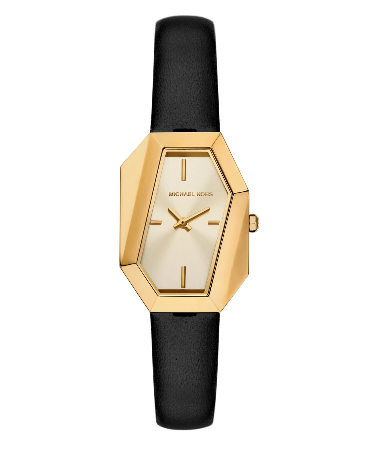 Michael Kors Women's Suri Two-Hand Black Leather Watch, 24x33mm - Black