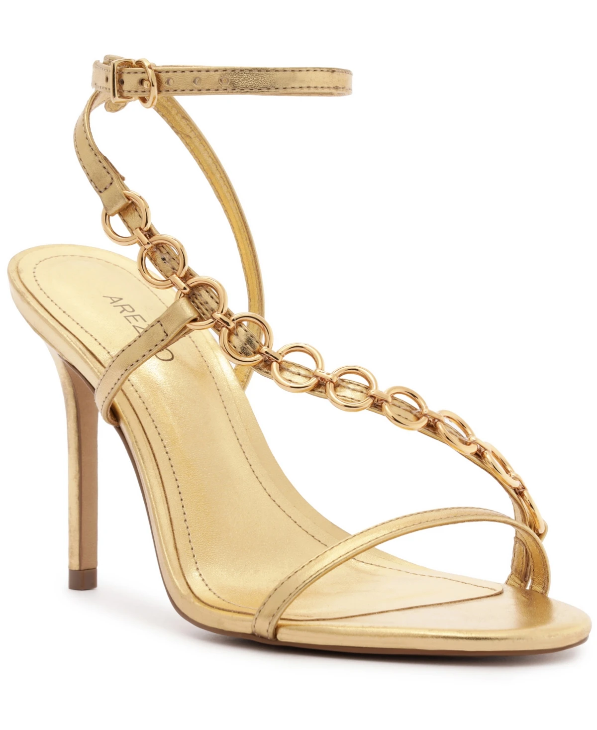Arezzo Women's Mackenzie High Stiletto Buckle Sandals - Gold