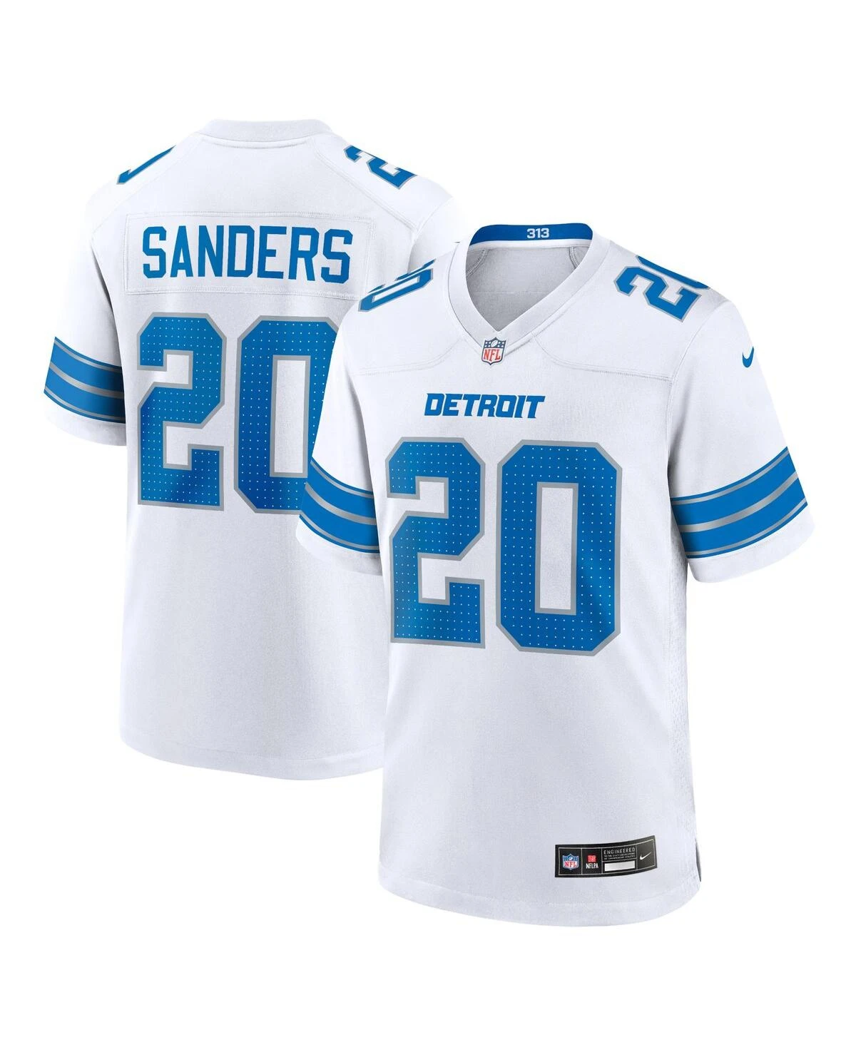 Nike Men's Barry Sanders Detroit Lions Retired Player Game Jersey - White