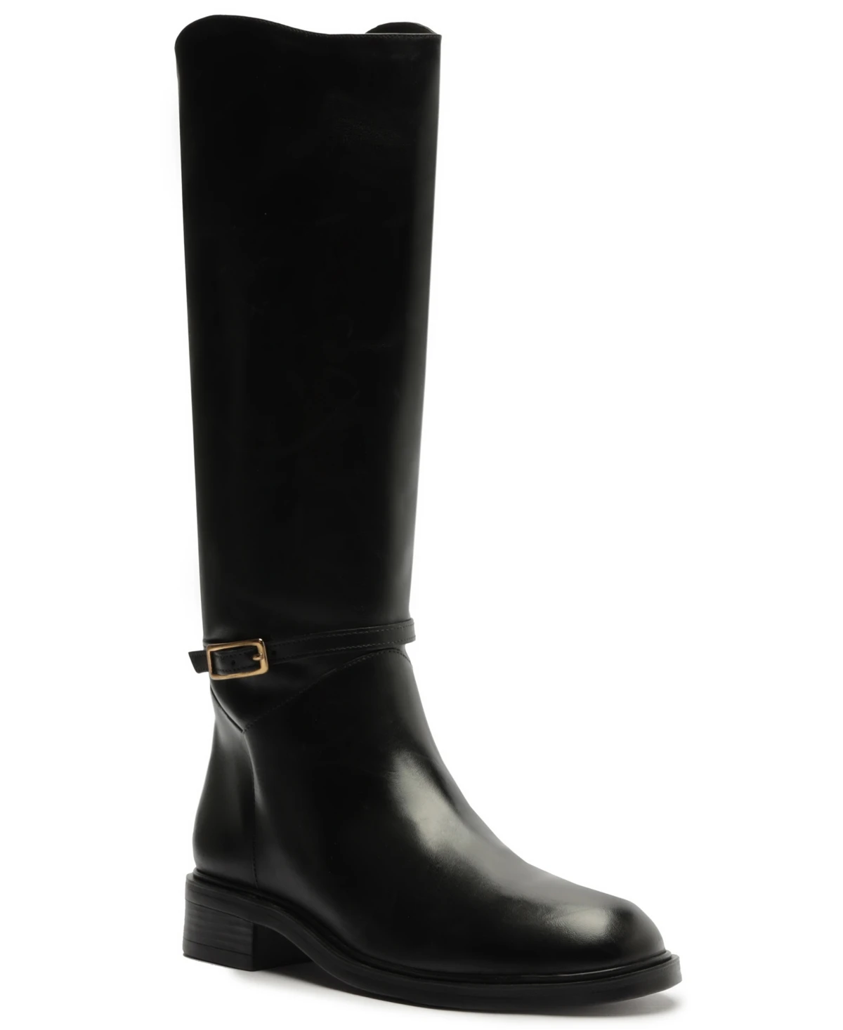 Arezzo Women's Mckenna Low Block Leather Boots - Black