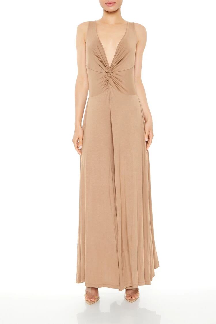 Plunging Twisted Jumpsuit