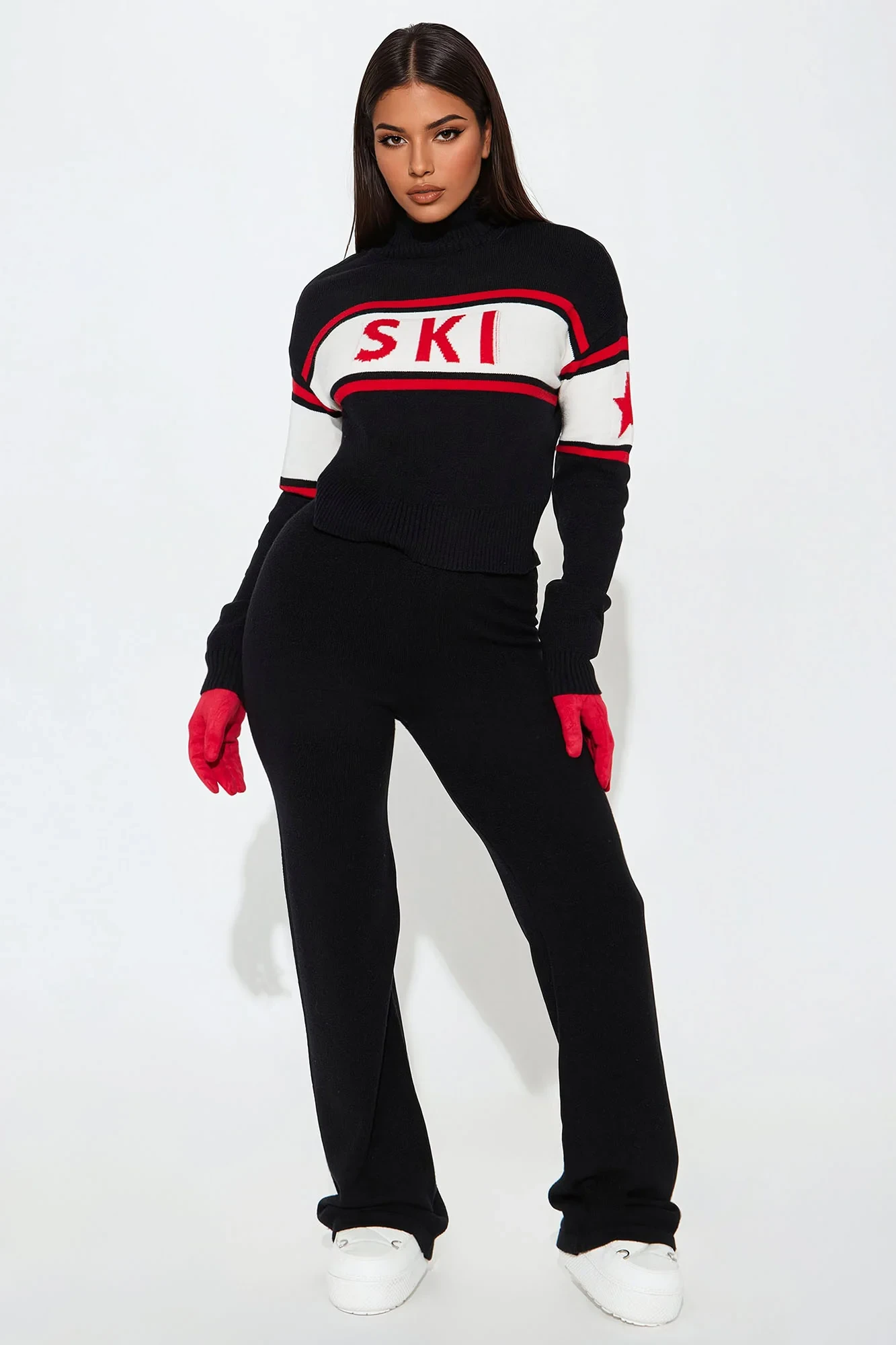 Ski Bunny Sweater Pant Set - Black