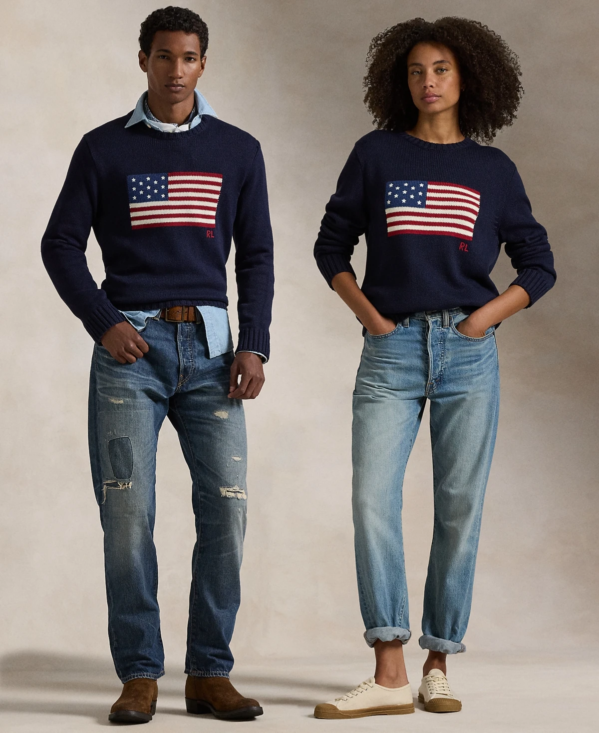 Polo Ralph Lauren Unisex The Iconic Flag Sweater - Blue