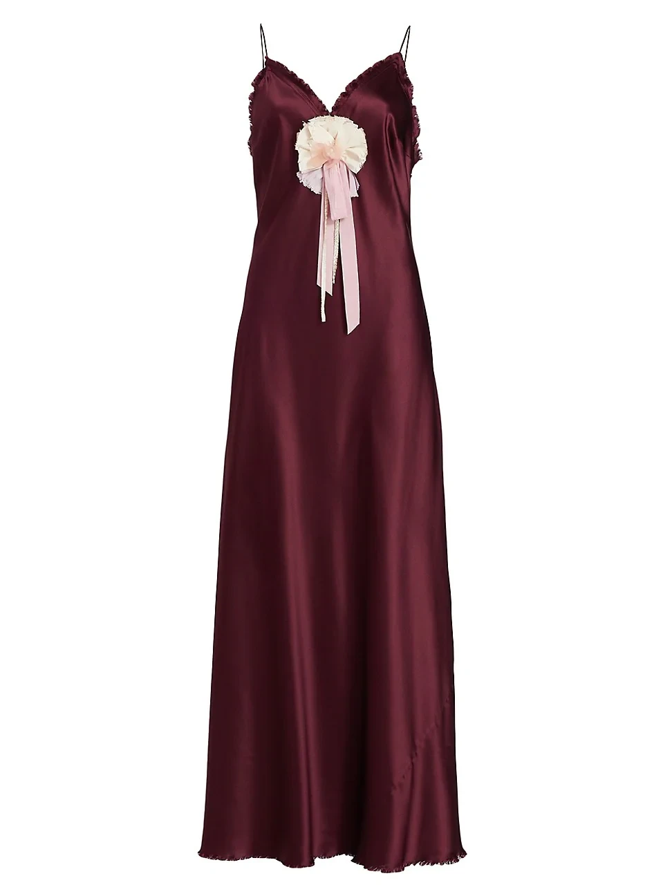 Womens Elizabella Appliqu Silk Dress - Shimmering Raspberry -