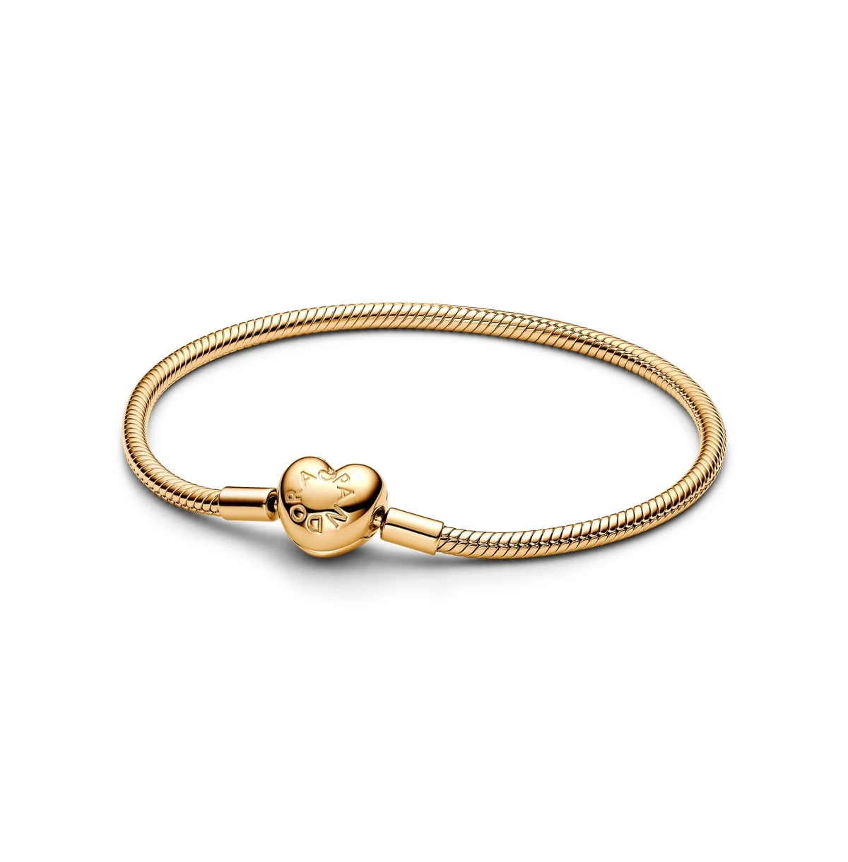 Pandora Gold-Plated Moments Heart Clasp Snake Chain Bracelet - Gold