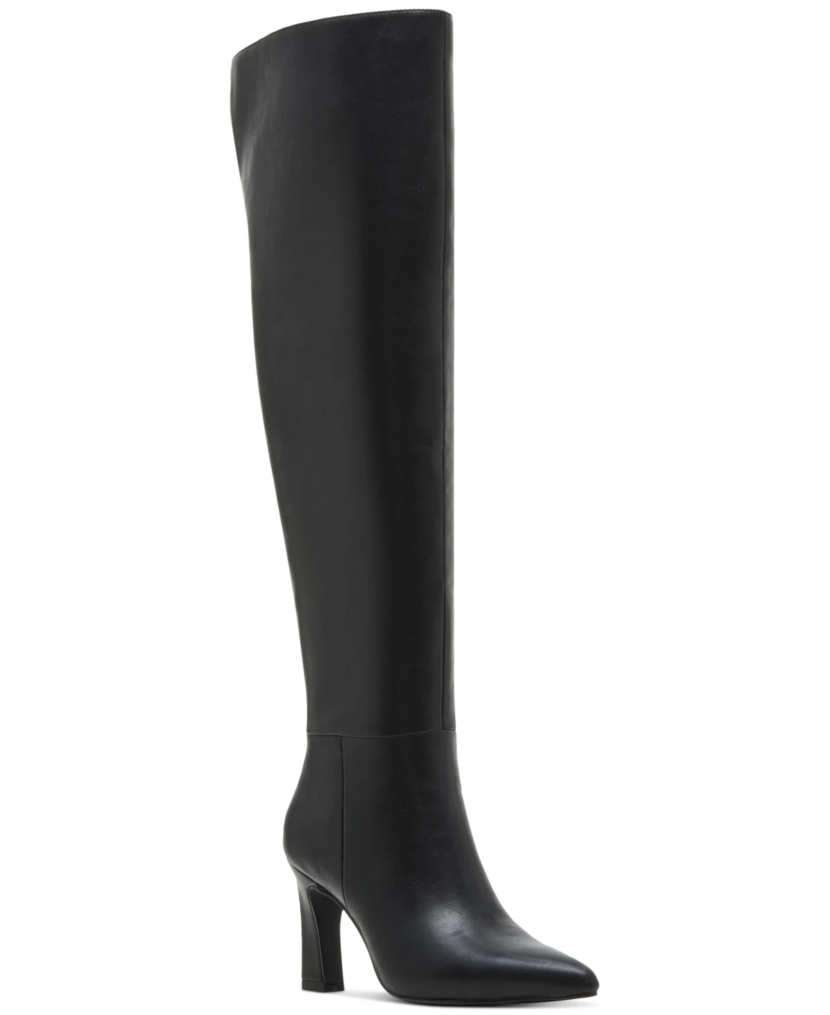 Madden Girl Sizzlee Wide-Calf Over-The-Knee High-Heel Dress Boots - Black Smooth