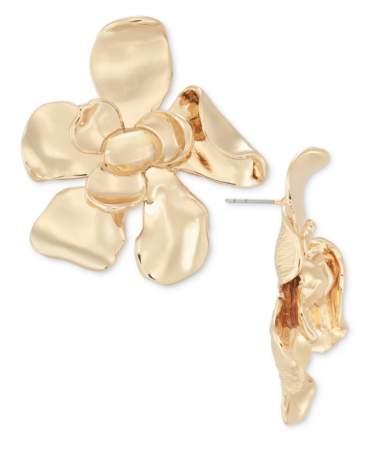 Gold-Tone Flower Statement Stud Earrings