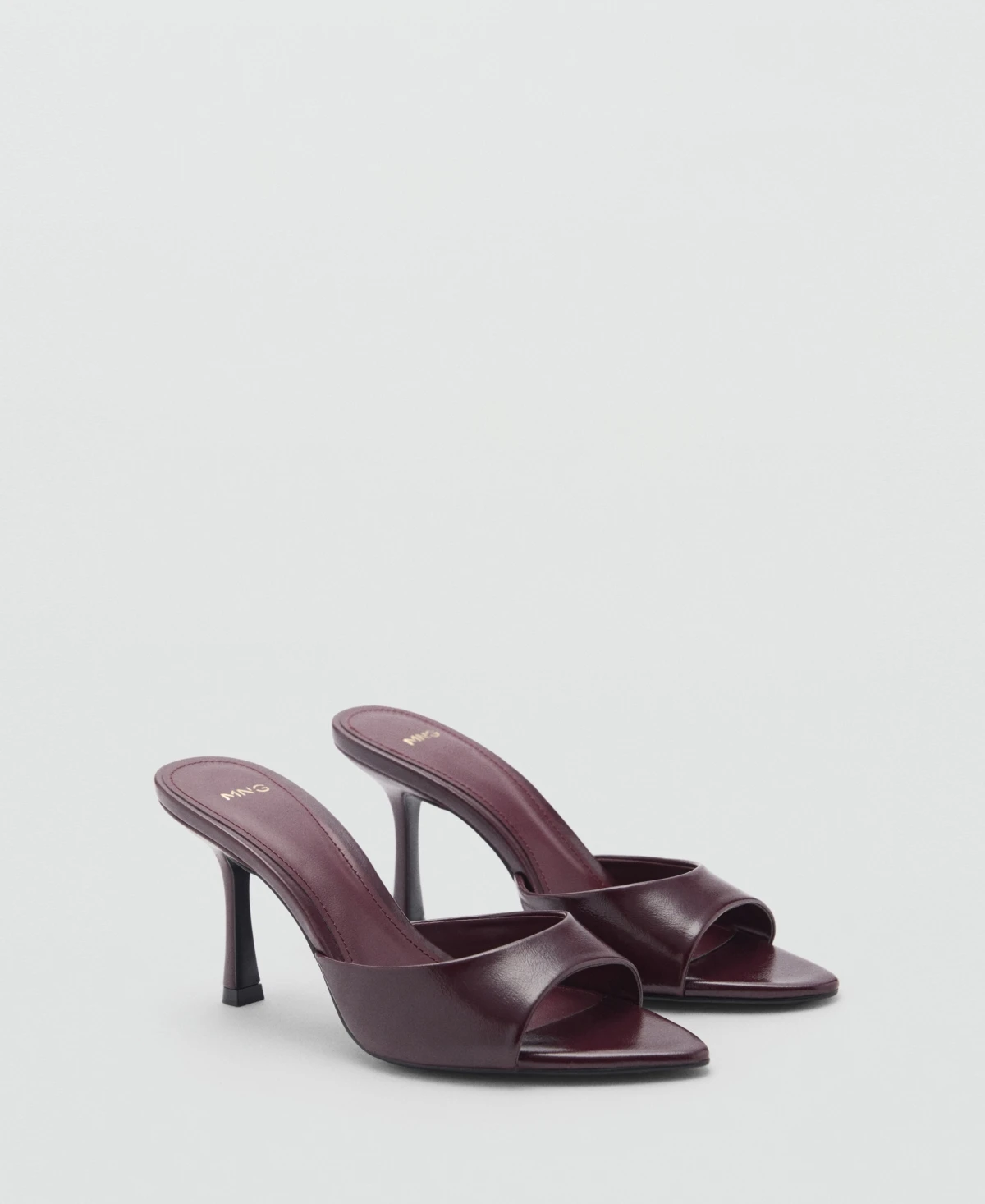 Mango Women's Pointed-Heel Sandals - Burgundy