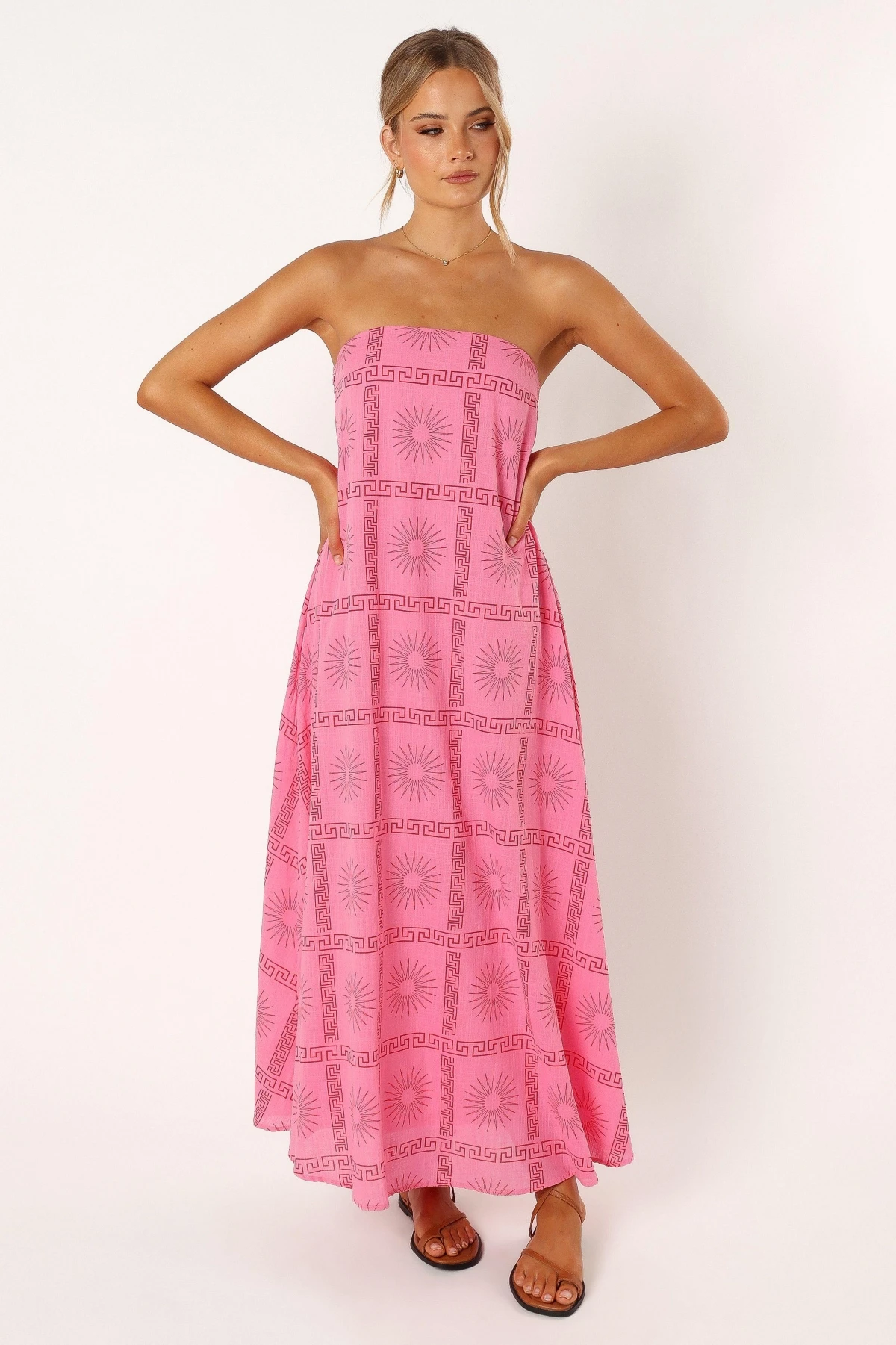 Soph Strapless Women's Maxi Dress - Pink red