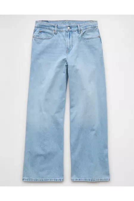 AE Dreamy Drape Strigid Low-Rise Ultra Wide-Leg Jean Women's Light Aglow