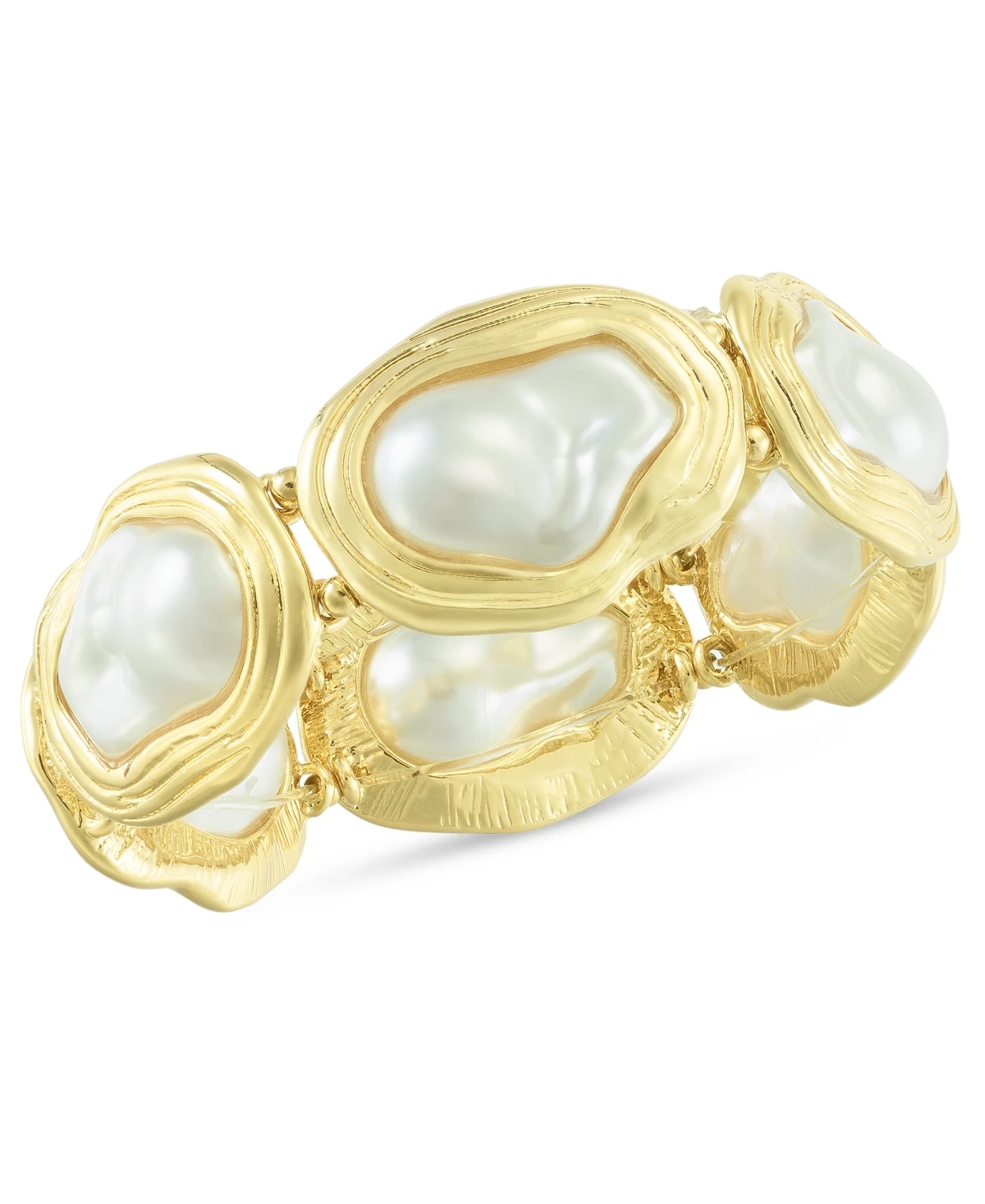 I.n.c. International Concepts Gold-Tone Mother-of-Pearl Stretch Bracelet